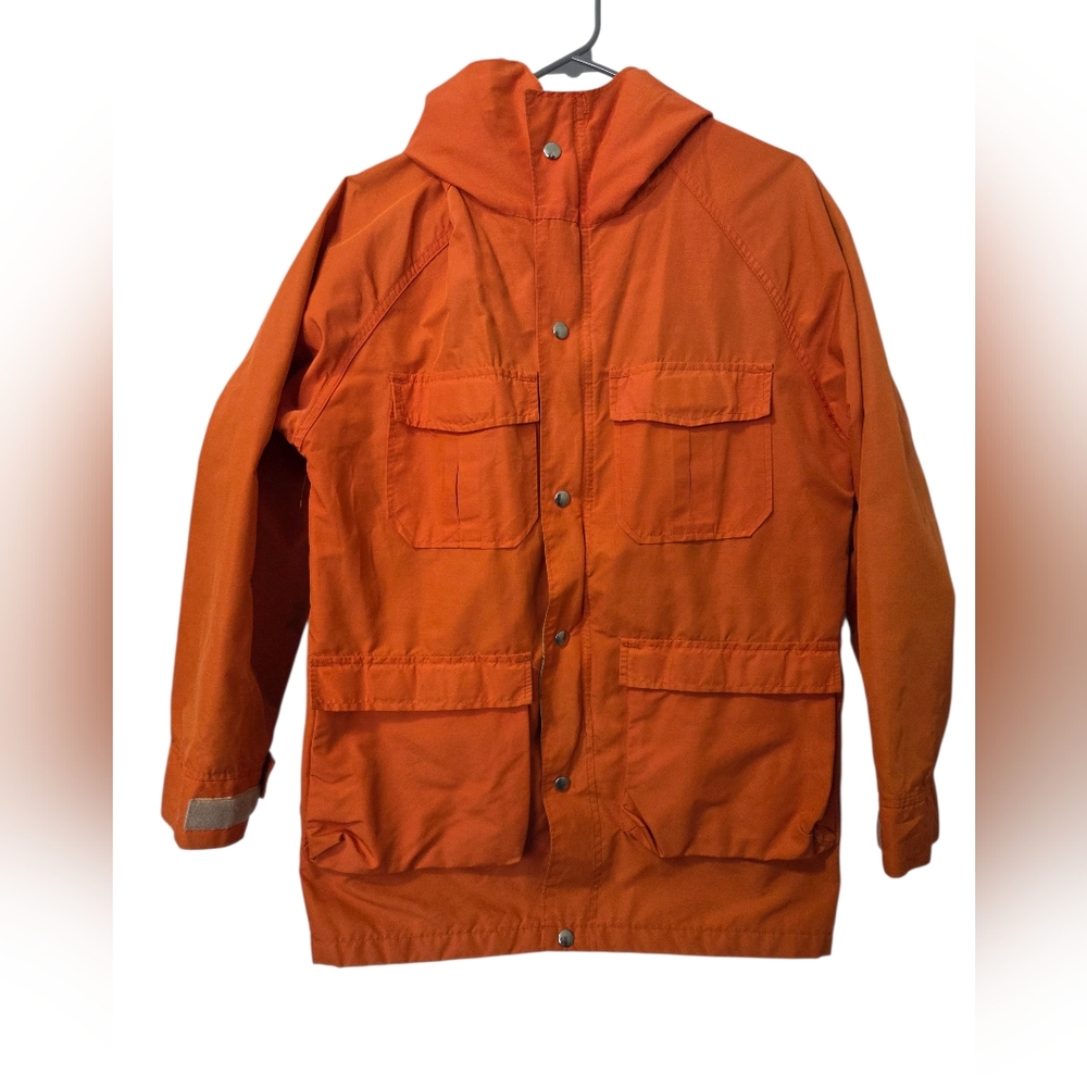 Vintage LL Bean Mountain Parka Orange Cursive Label Jacket Appr XS/S Spots
